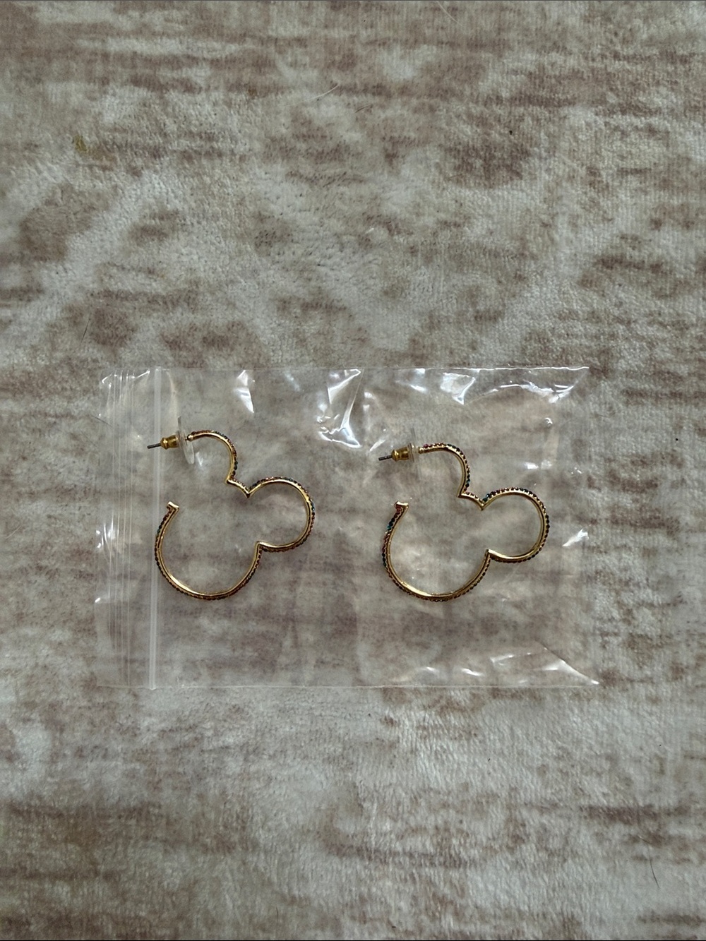 Baublebar Disney Parks Mickey Mouse Rainbow Rhinestone Outline Hoop Earrings